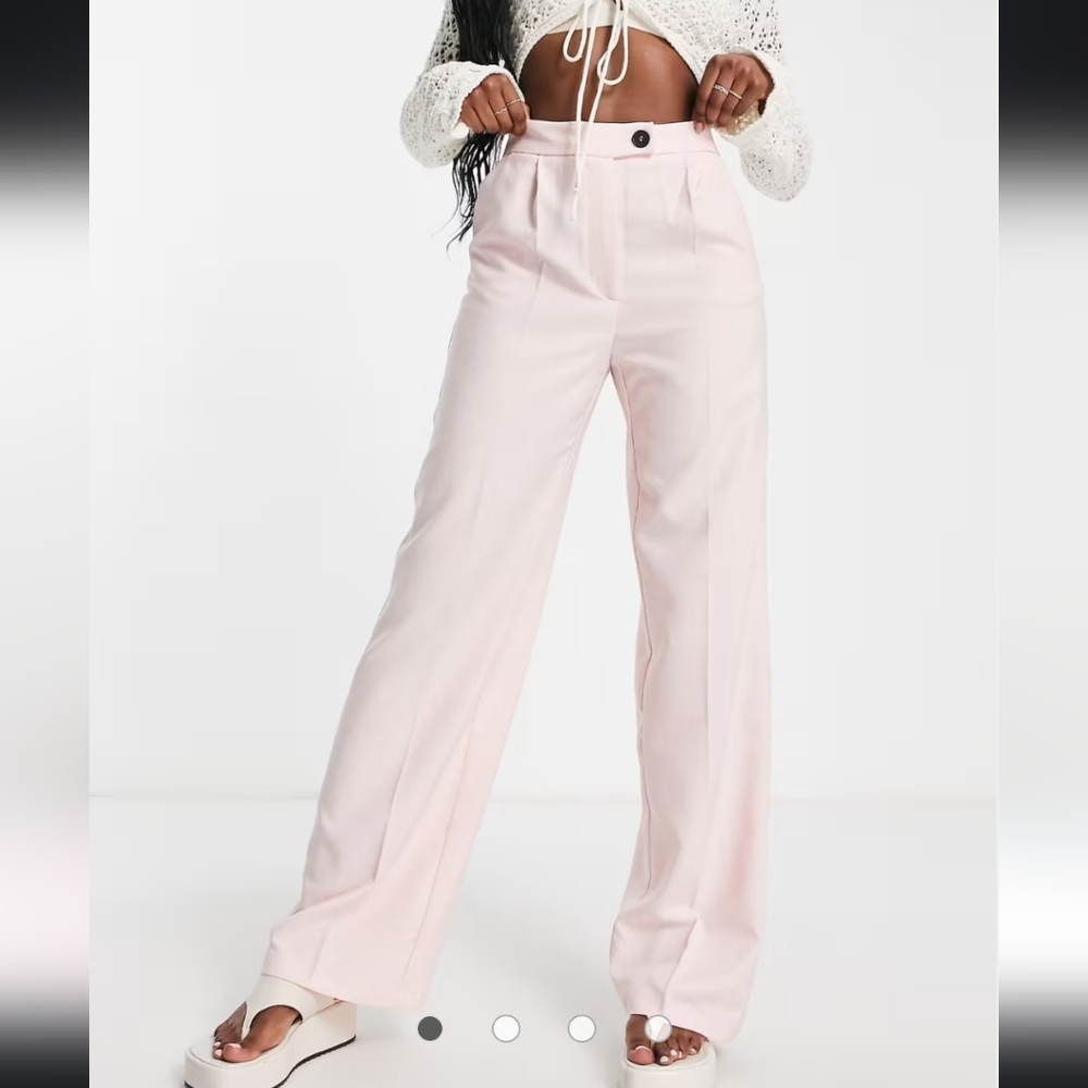 Bershka Wide Leg Pants - Baby Pink - US8/EUR40- NWT
